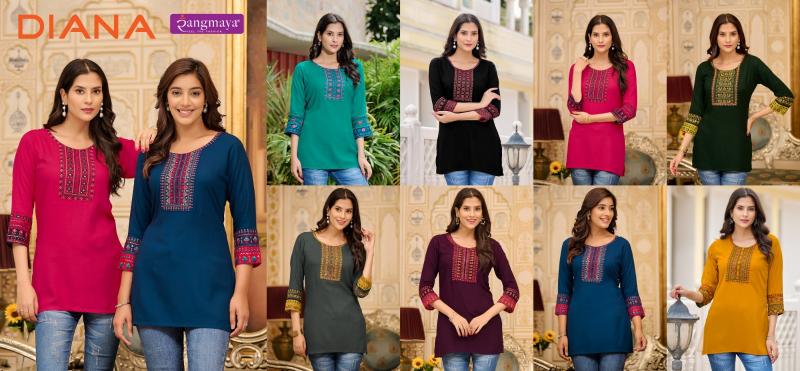 Rangmaya Diana plain short kurtis online india