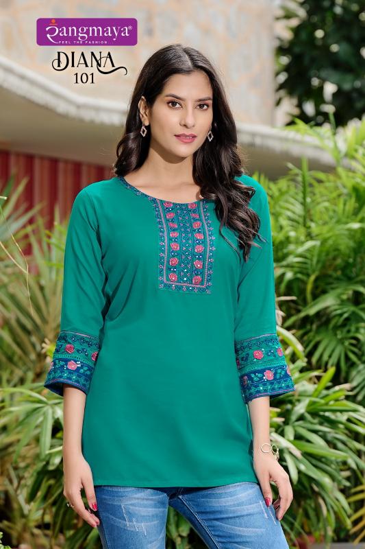 Rangmaya Diana plain short kurtis online india