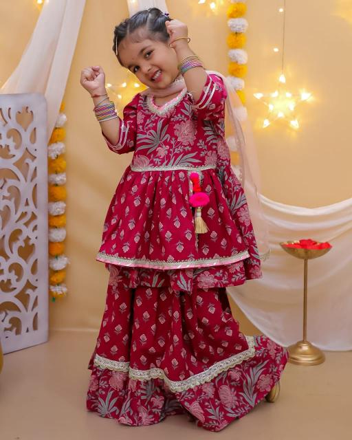 Sabella Girls Vol 2 two layered kids kurti online shopping india