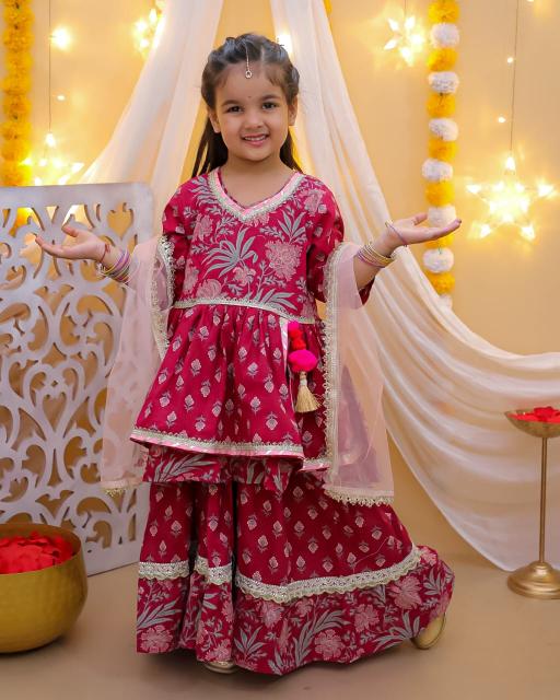 Sabella Girls Vol 2 two layered kids kurti online shopping india