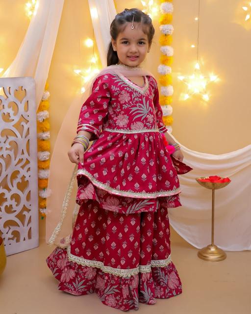 Sabella Girls Vol 2 two layered kids kurti online shopping india