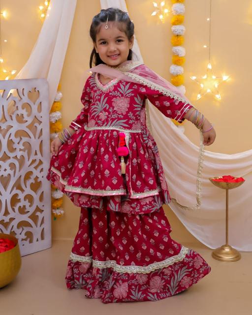 Sabella Girls Vol 2 two layered kids kurti online shopping india