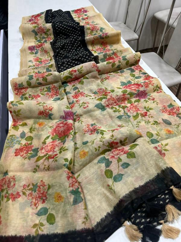 Sabella Linen Digital Print saree online india