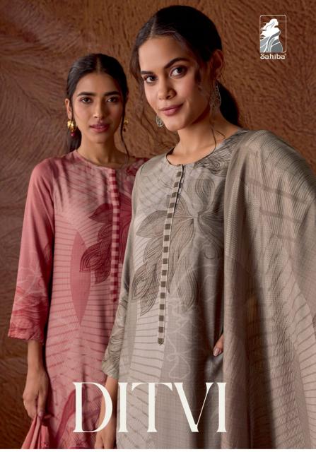 Sahiba Ditvi Digital Print with Emboridery Salwar Kameez Wholesale Catalog