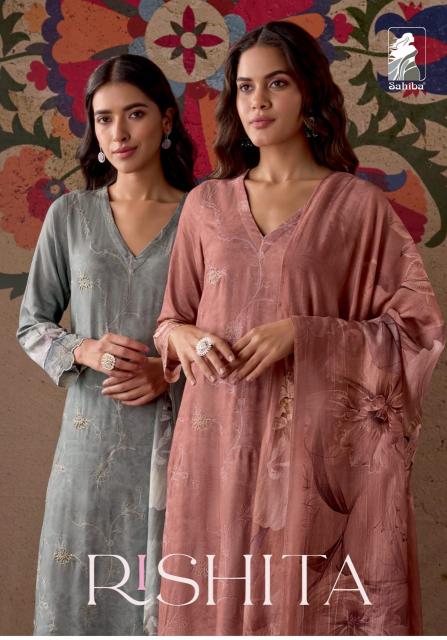 Sahiba Rishita Digital Print with Emboridery Salwar Kameez Wholesale Catalog