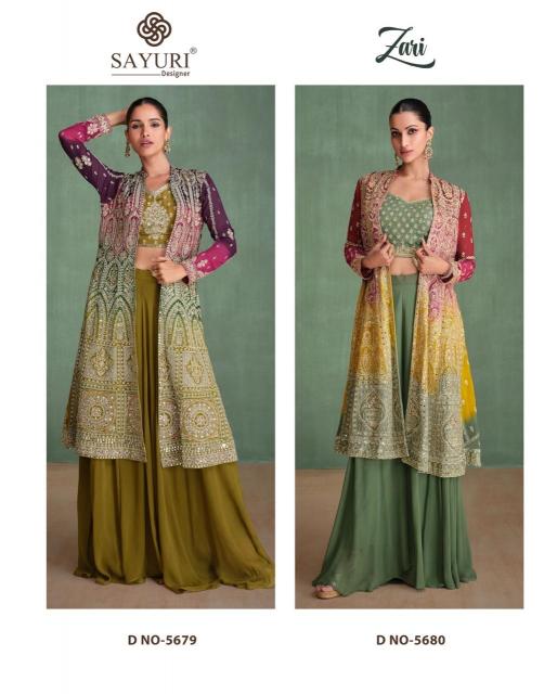 Sayuri Zari Georgette Designer Indo Western Wholesale Catalog