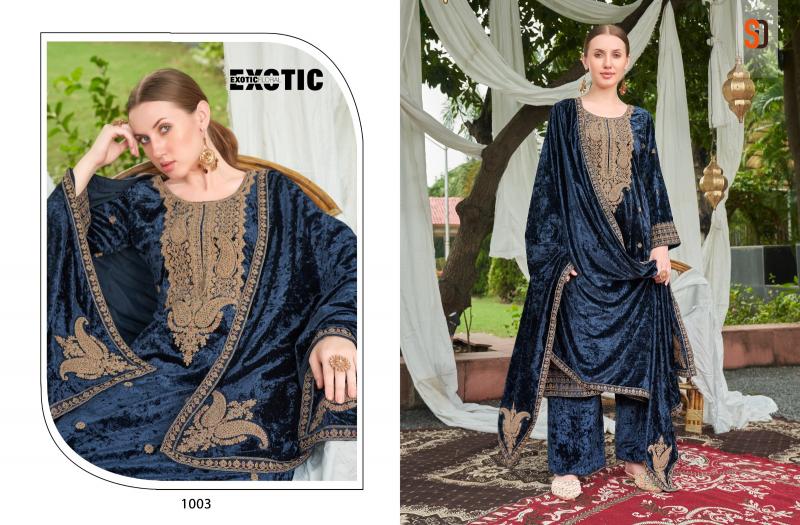 Shraddha Begum Velvet Designer Salwar Suits Wholeslae Catalog