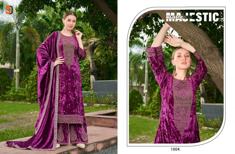Shraddha Begum Velvet Designer Salwar Suits Wholeslae Catalog