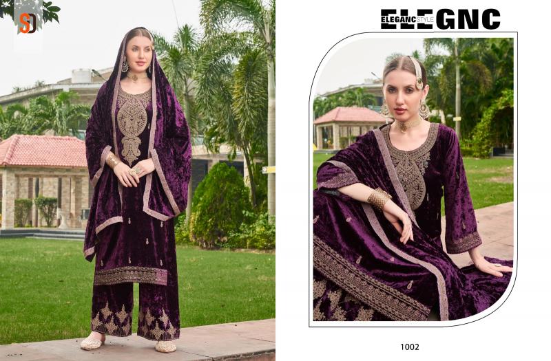 Shraddha Begum Velvet Designer Salwar Suits Wholeslae Catalog