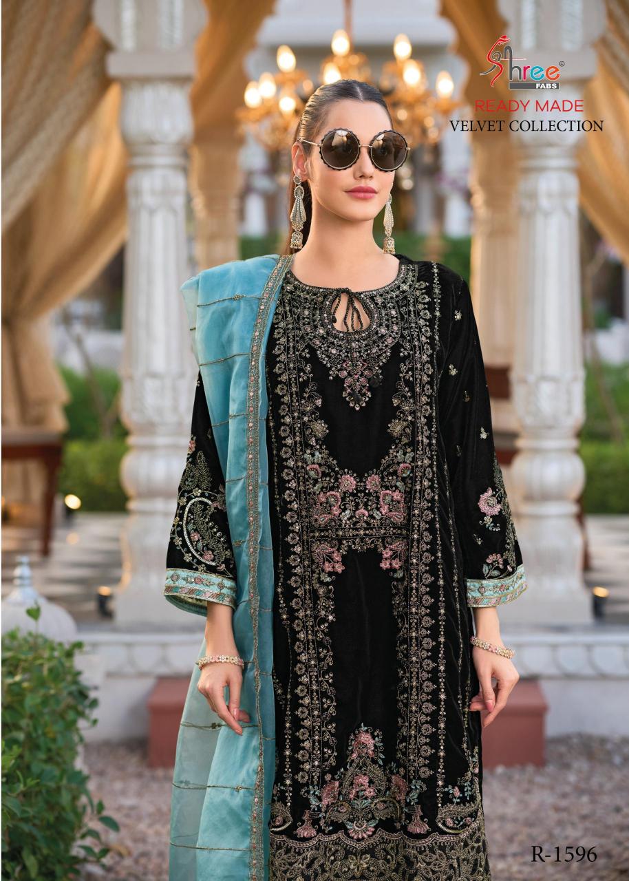 shree fabs 1596 vlevet Pakistani Suit Wholesale Catalog