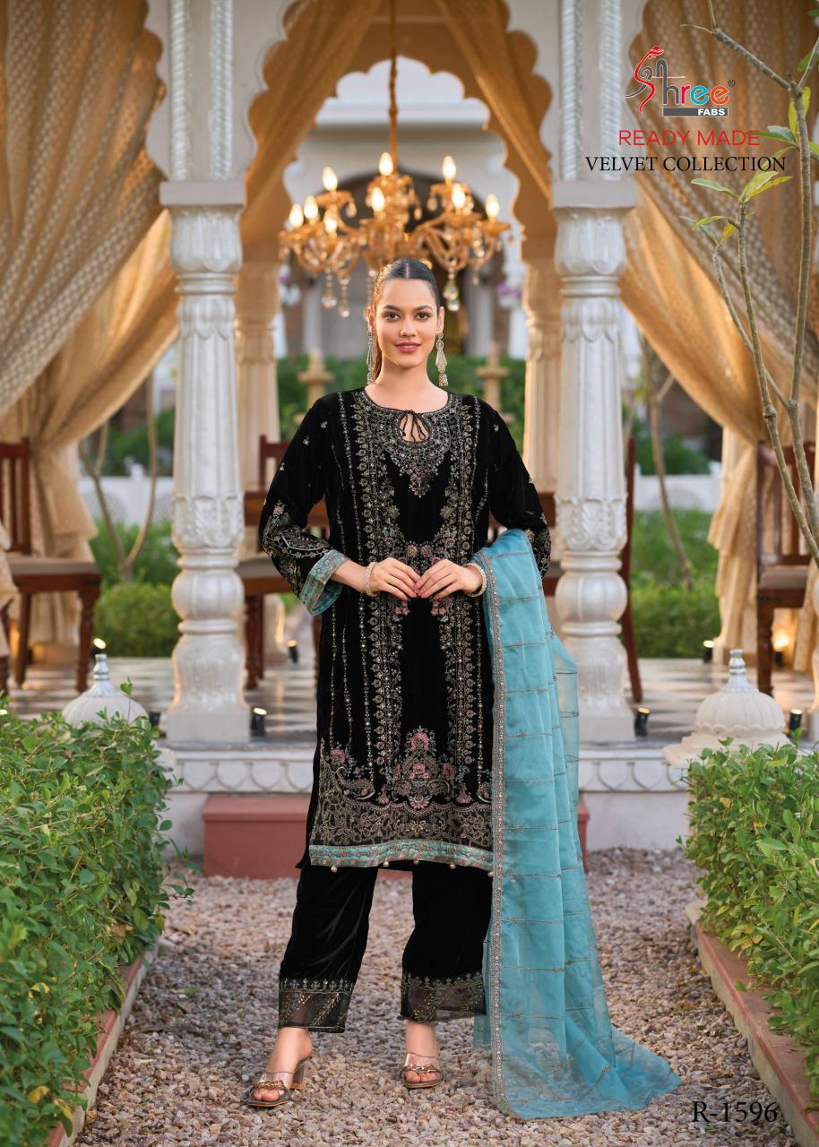 shree fabs 1596 vlevet Pakistani Suit Wholesale Catalog