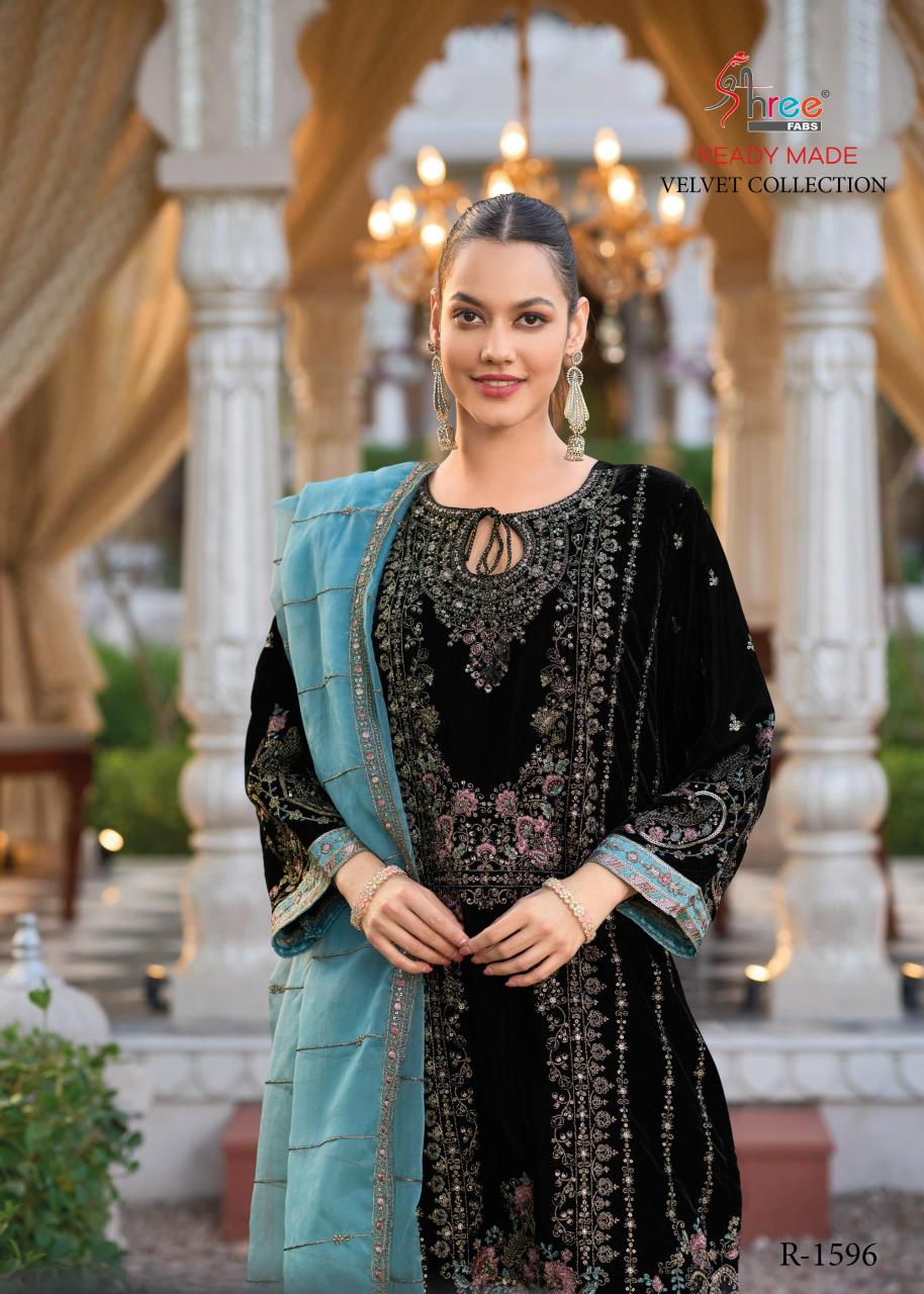 shree fabs 1596 vlevet Pakistani Suit Wholesale Catalog