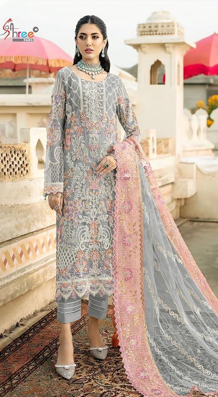 Shree K 5041 Organza Silk Embroidered Pakistani Suits Wholesale Catalog