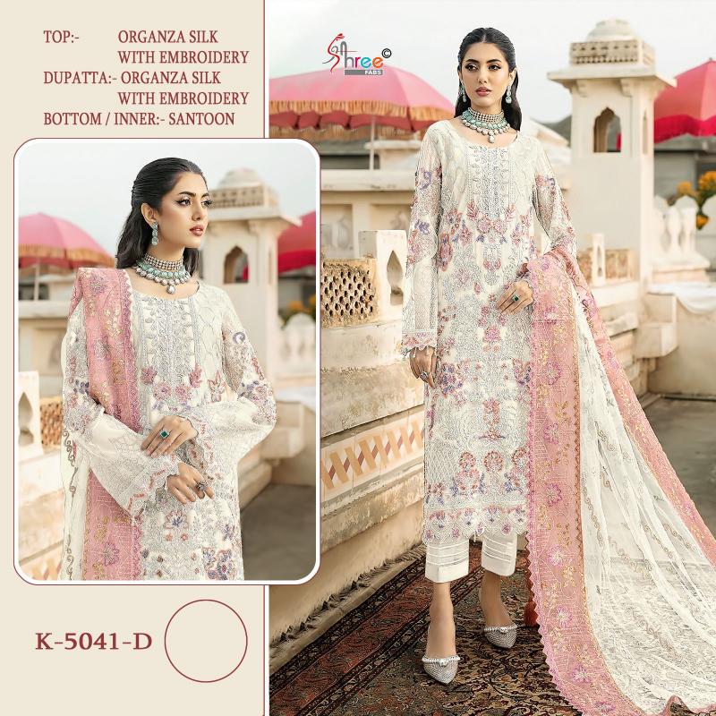 Shree K 5041 Organza Silk Embroidered Pakistani Suits Wholesale Catalog