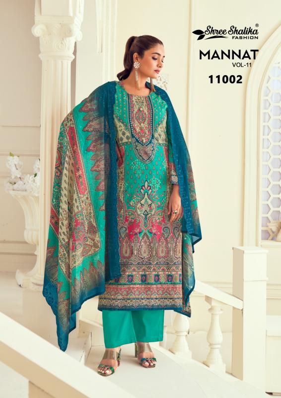 Shree Shalika Mannat Vol 11 Cotton Lawn Digital Print with Emboridery Salwar Kameez Wholesale Catalog