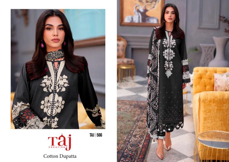 Taj 564 To 566 Cotton Dupatta Pakistani Suits Wholesale Catalog