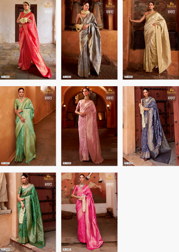 Trirath Swara Banarasi Silk Fancy Saree Wholesale Catalog