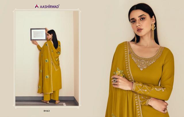 Aashirwad Sunheri Real Georgette Salwar wholesale catalog