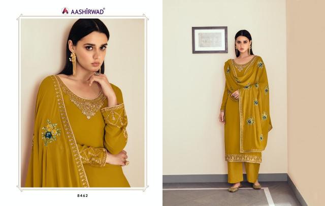 Aashirwad Sunheri Real Georgette Salwar wholesale catalog