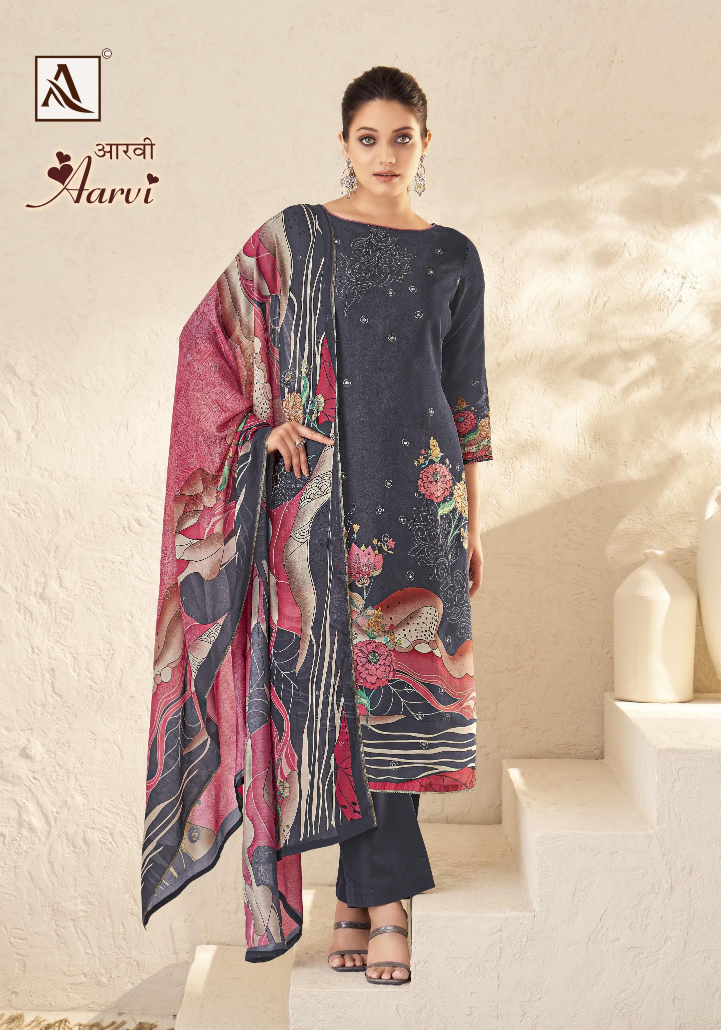 Alok Aarvi wholesale dealer of dress material in surat