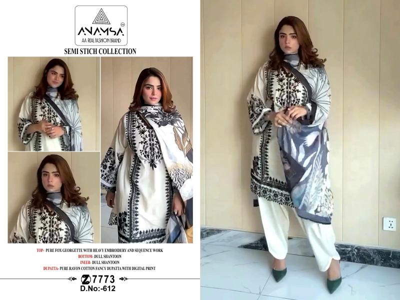 Anamsa 612 Georgette Embroidered pakistani wholesale suits franchises