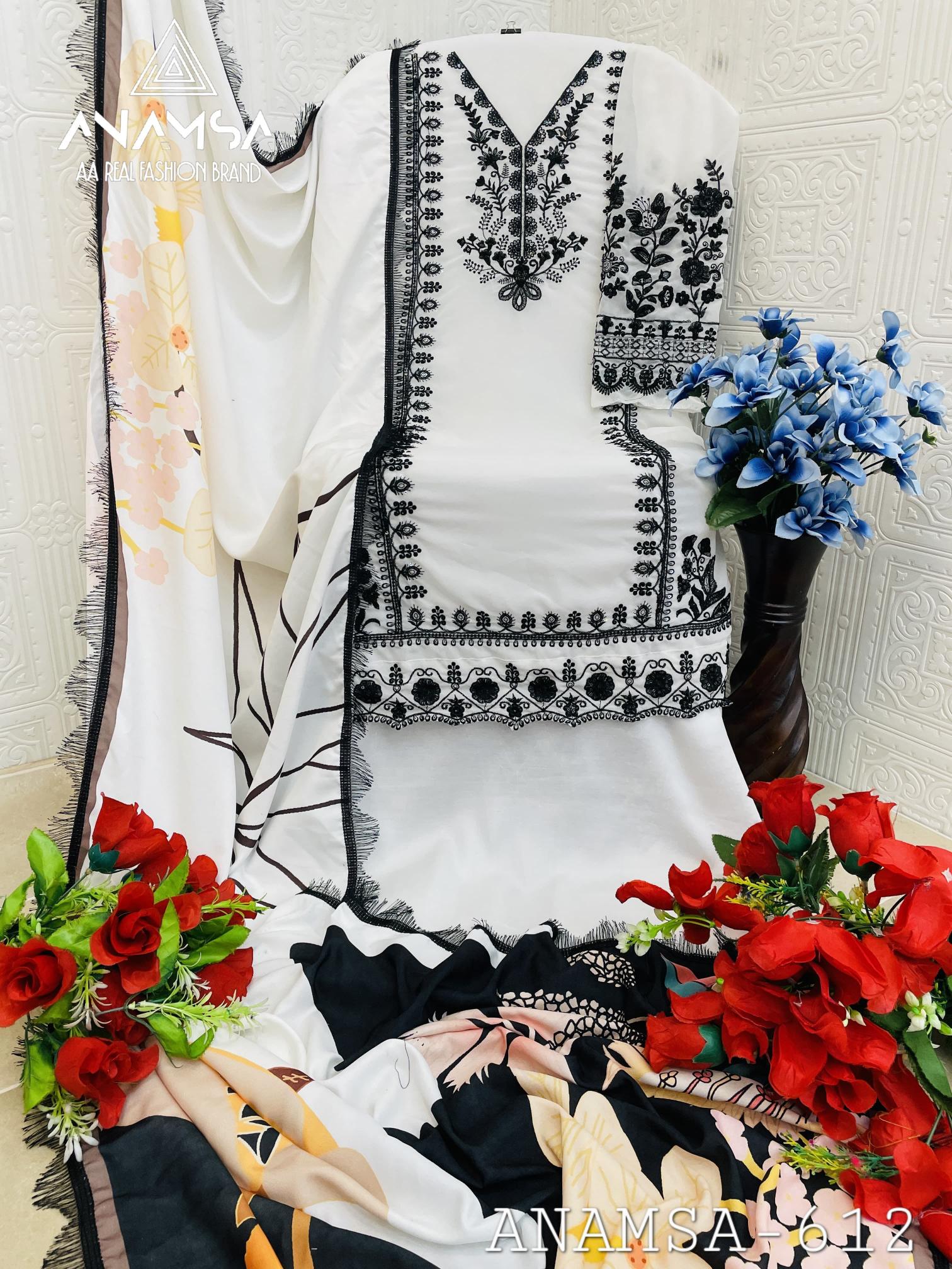 Anamsa 612 Georgette Embroidered pakistani wholesale suits franchises