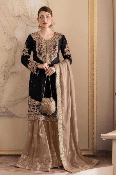 Anamsa 613 Georgette Embroidered unstitched pakistani suits wholesale