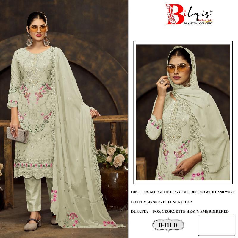 Bilqis B 111 ABCD Pakistani wholesale suits in allahabad