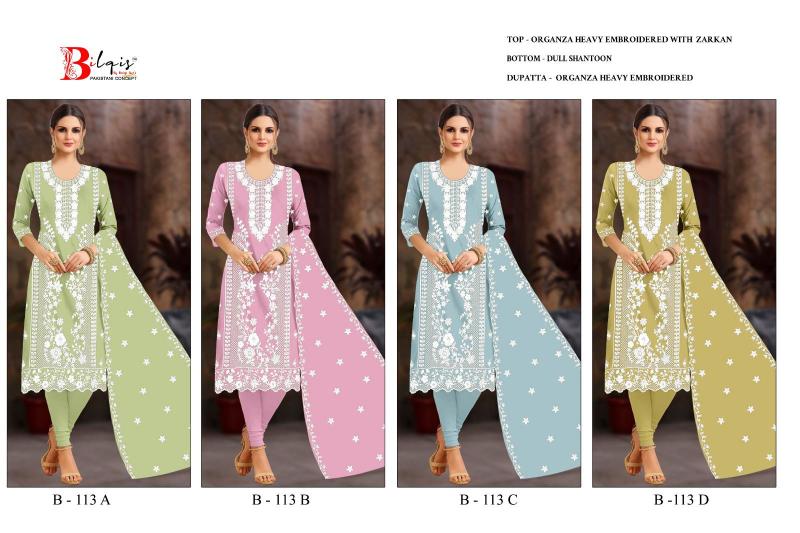 Bilqis B 113 ABCD Pakistani suit wholesaler in.mumbai