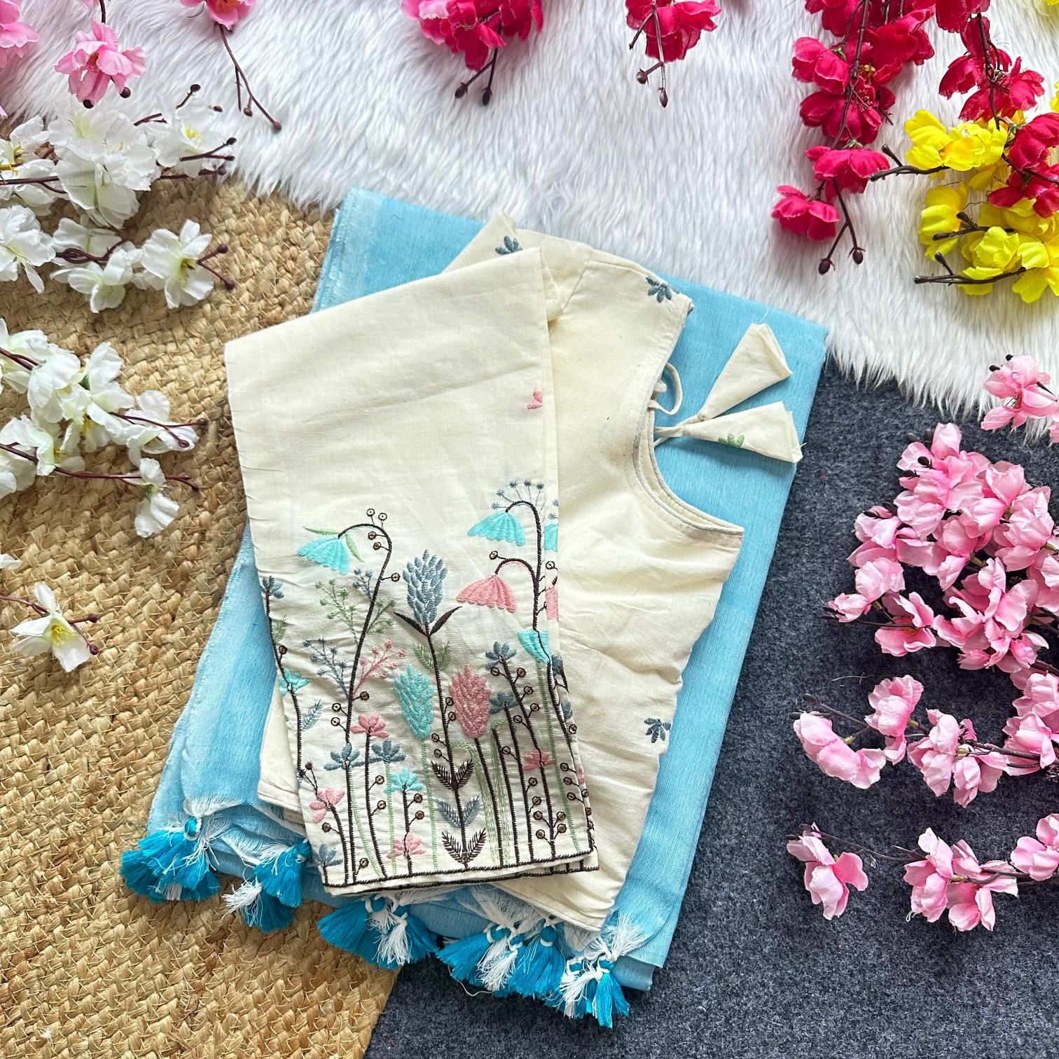 Blousewala HK18 khadi cotton saree most popular in which city in india
