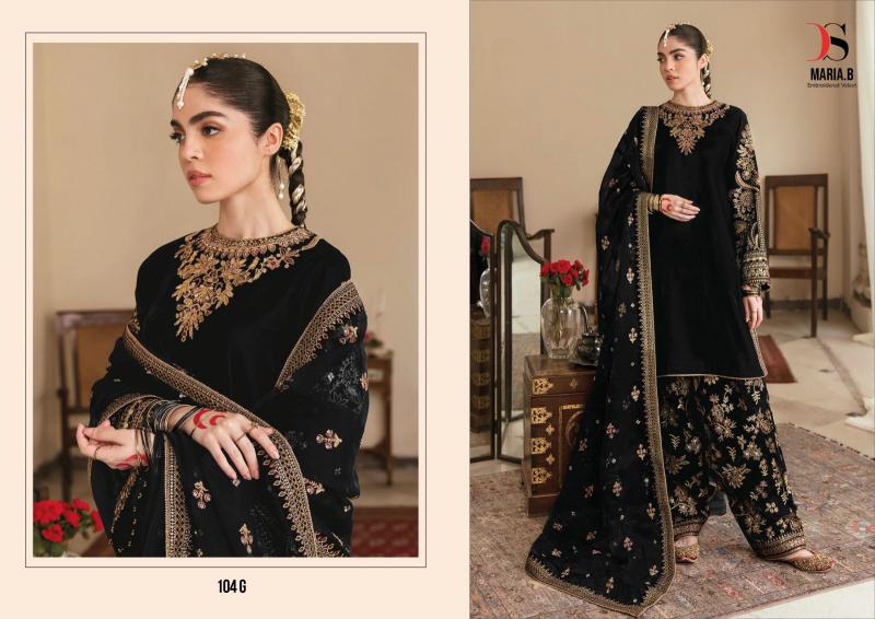 Deepsy Maria B 104 Velvet Pakistani Suit Wholesale Catalog