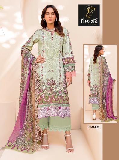 Flossie Maria Lawn Vol 3 Chiffon Dupatta Pakistani Suits Wholesale Catalog