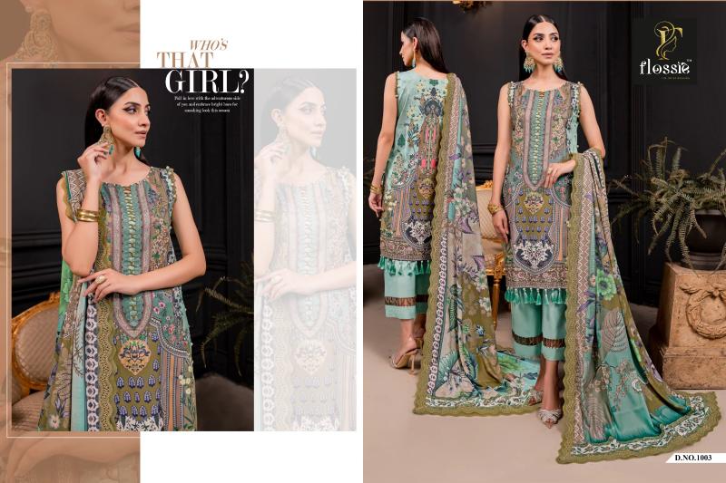 Flossie Maria Lawn Vol 3 Chiffon Dupatta Pakistani Suits Wholesale Catalog