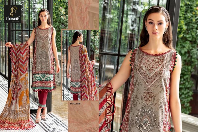 Flossie Maria Lawn Vol 3 Chiffon Dupatta Pakistani Suits Wholesale Catalog