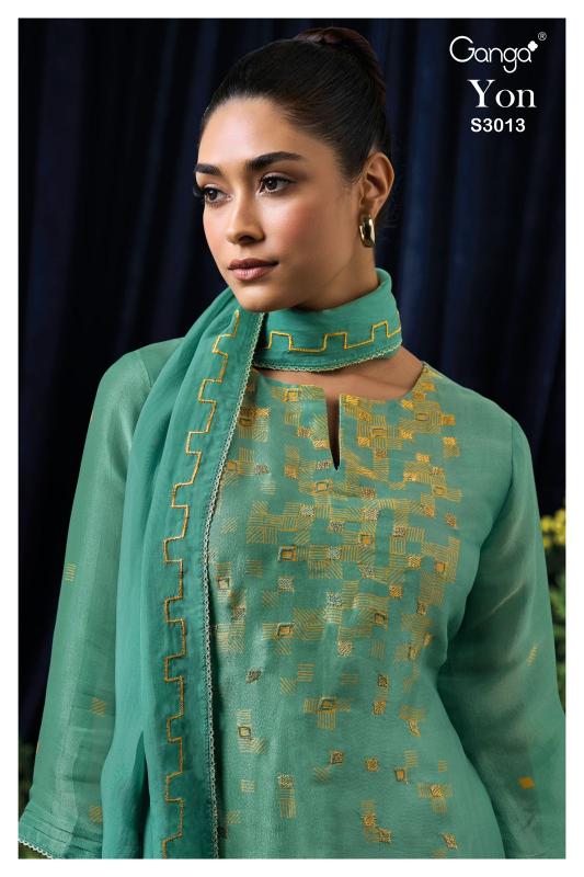 Ganga Yon 3013 Premium Pure Bemberg Salwar Kameez Wholeslae Catalog