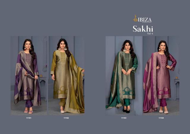 Ibiza Sakhi Vol 4 Pure Banglory Silk Jacquard Salwar Kameez Wholesale Catalog
