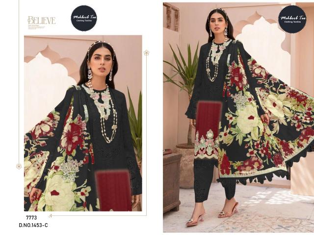 Mehboob Tex 1453 Chiffon Dupatta pakistani replica suits wholesale surat