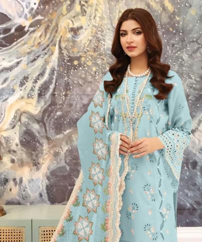 Motifz 340 Pure camrik cotton with self embroidery Salwar Kameez Wholesale catalog
