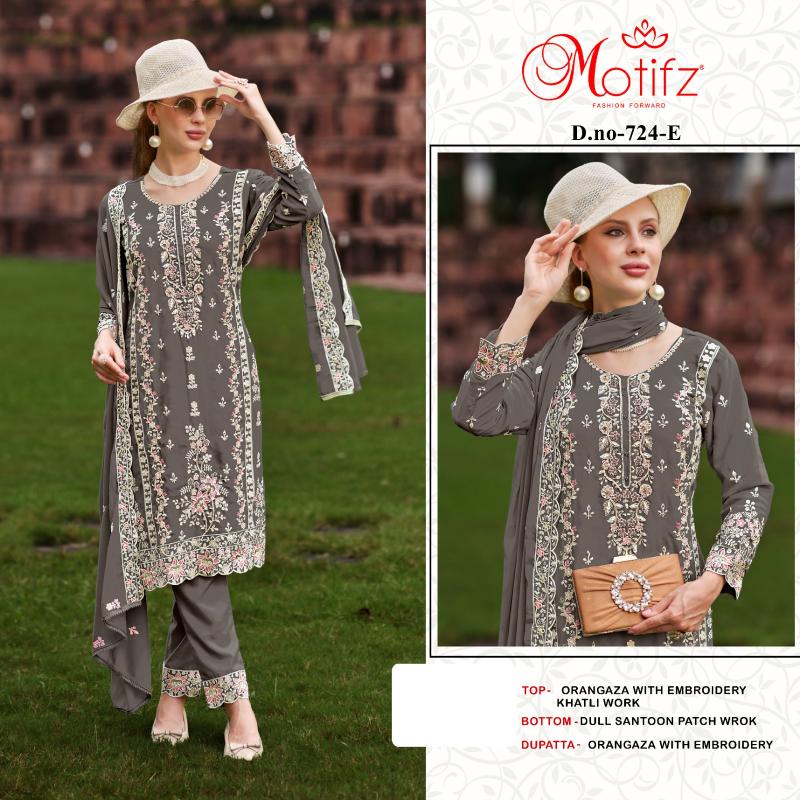 Motifz 724 Orangza pakistani suits wholesale surat