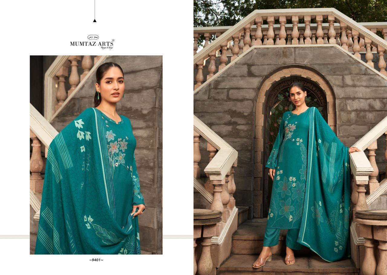 Mumtaz Arts Rizwana Brasso Dup Viscose Pashmina Printed Dress Material