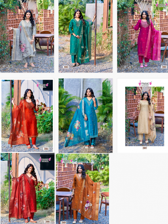 Mystic 9 Fiza Vol 2 Banglore Silk Kurti Wholesale Catalog
