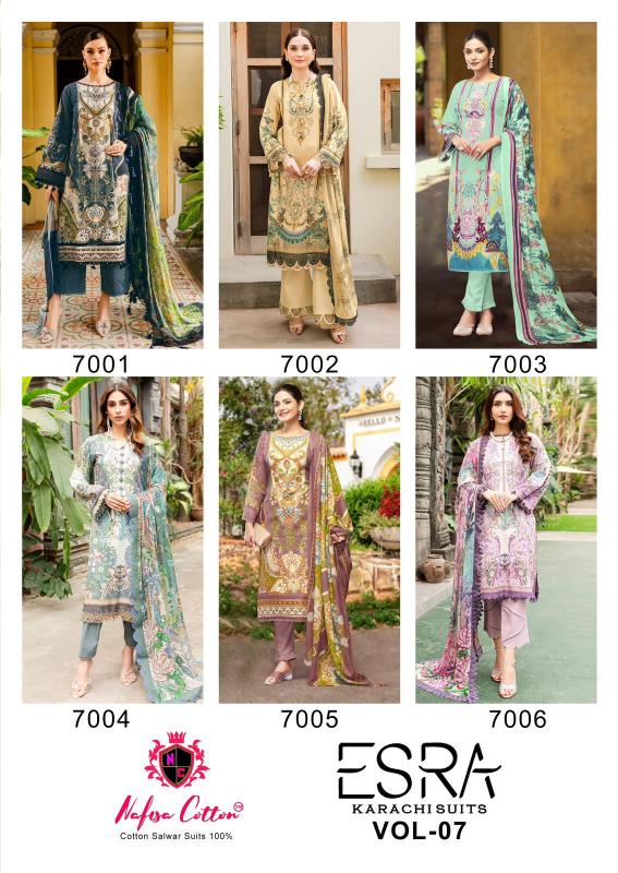 Nafisa Esra Karachi VOL- 07 pakistani lawn suits wholesale in dubai