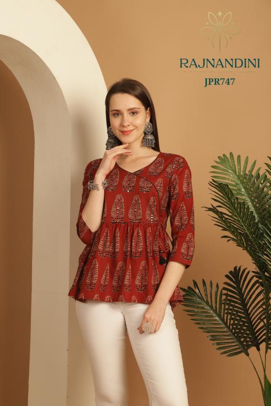 Rajnandini Aaradhya Vol 23 white cotton kurti Top online india