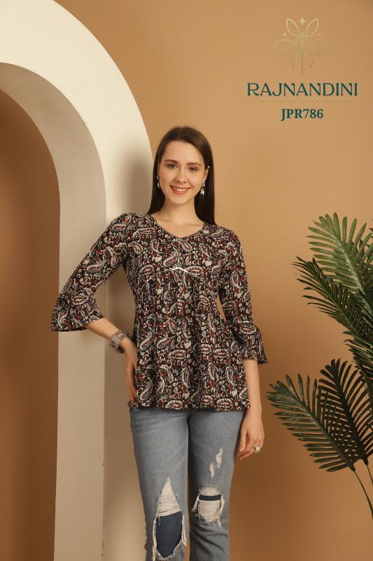 Rajnandini Aaradhya Vol 23 white cotton kurti Top online india