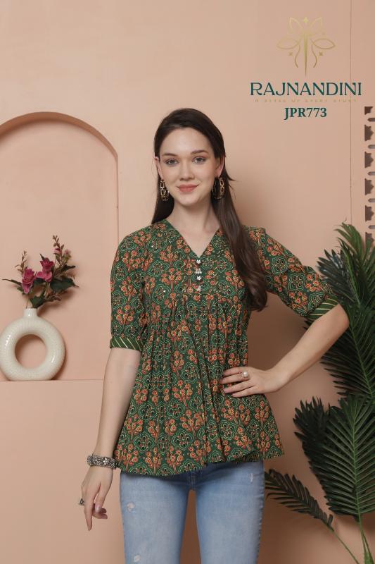 Rajnandini Aaradhya Vol 23 white cotton kurti Top online india