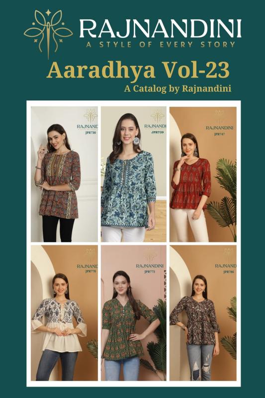 Rajnandini Aaradhya Vol 23 white cotton kurti Top online india