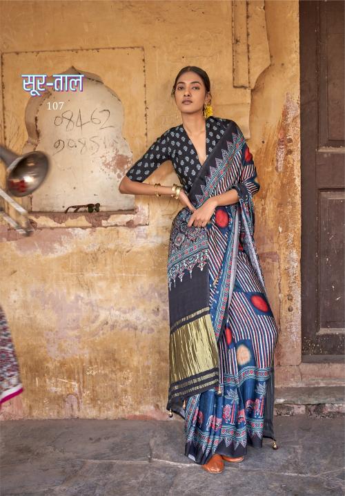 Ressa Sur Taal Gajji Lagdi Fancy Printed no 1 sarees manufactures in india