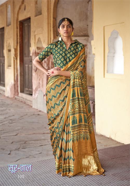 Ressa Sur Taal Gajji Lagdi Fancy Printed no 1 sarees manufactures in india
