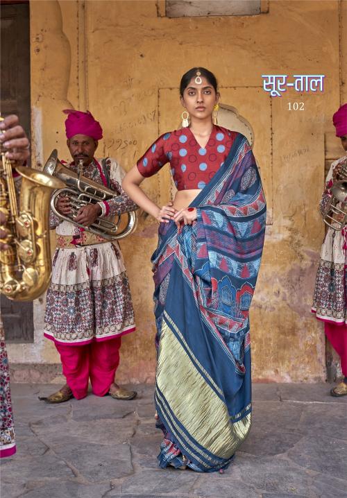 Ressa Sur Taal Gajji Lagdi Fancy Printed no 1 sarees manufactures in india
