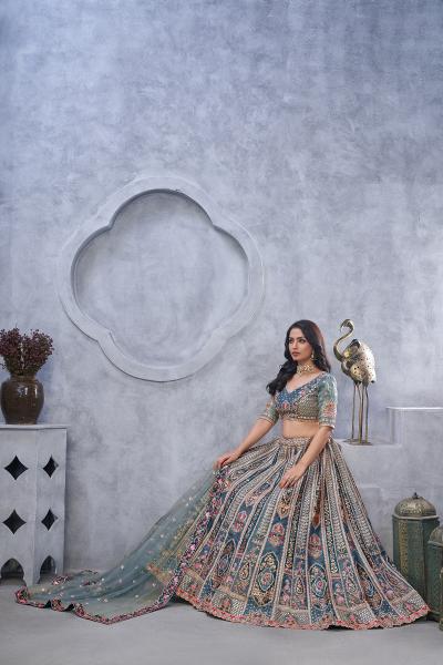 Sabella Banaavat Gazal Set 10 Organza Silk Fancy lehenga wholesale market in pune